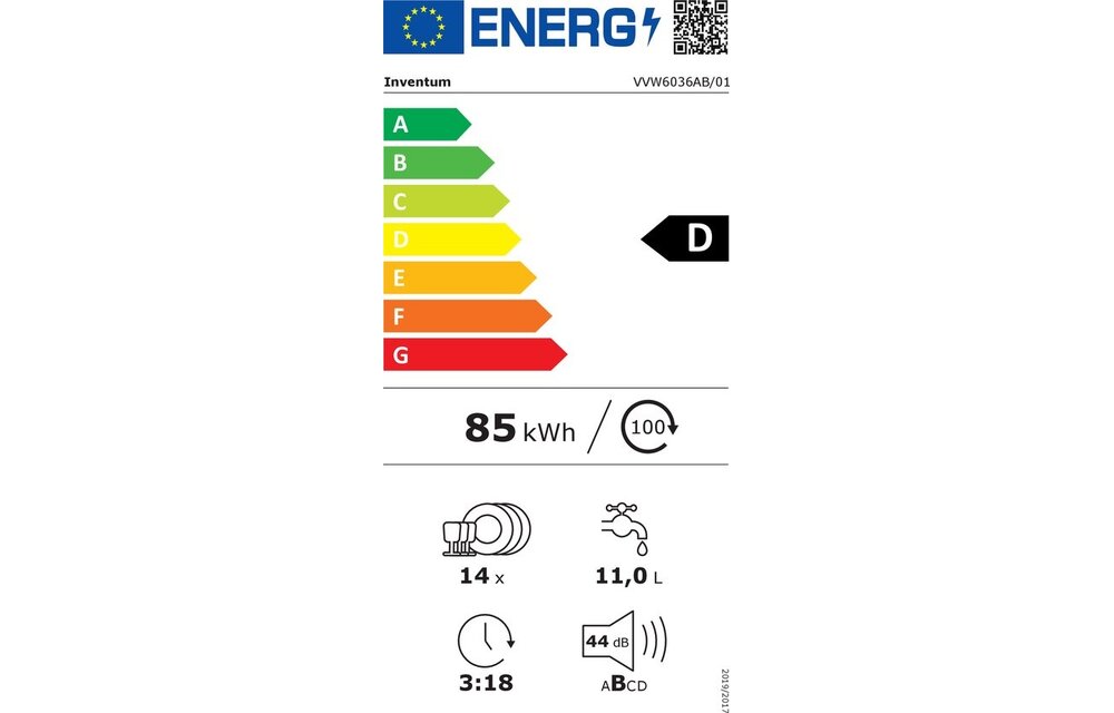 Inventum VVW6036AB - Vrijstaande vaatwasser