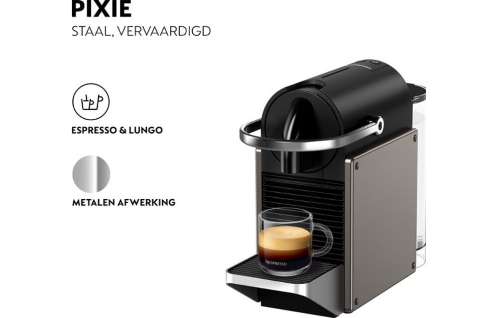 Krups Nespresso Pixie XN306T Titanium - Koffiemachine