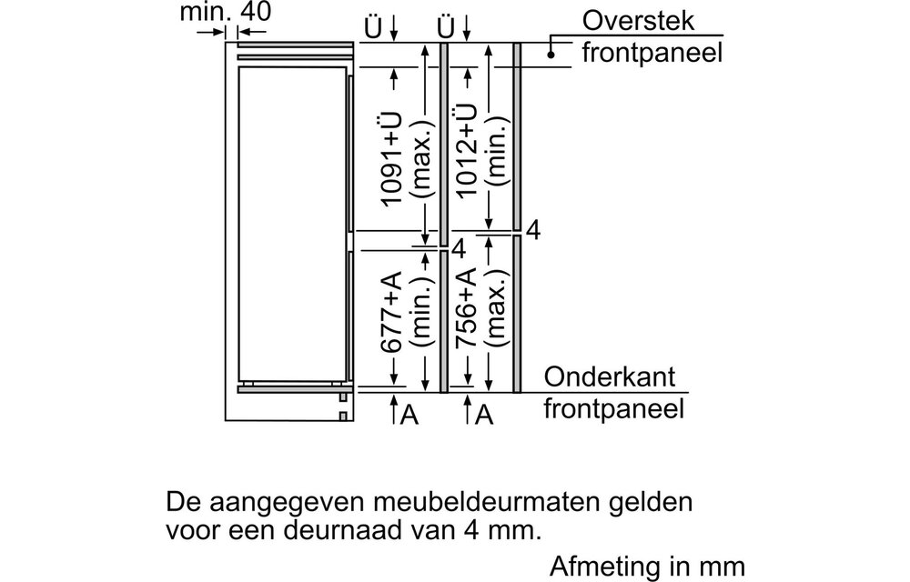Bosch KIV86NSE0 - Inbouw koel-vriescombinatie