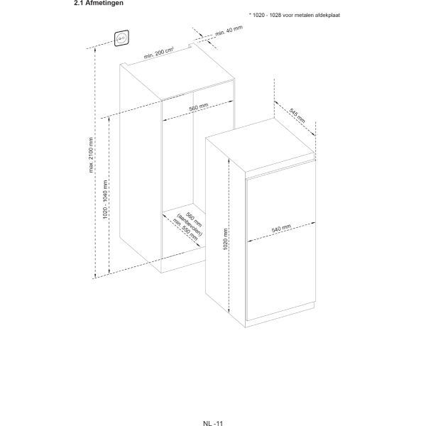 Exquisit EKS180-V-060E - Inbouw koelkast