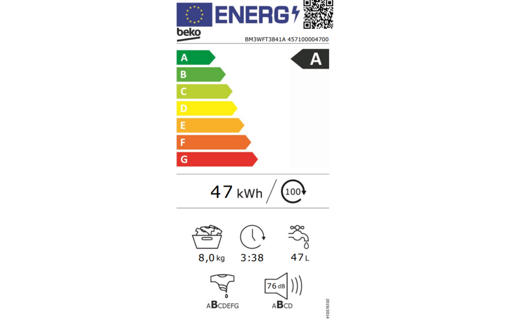 Beko BM3WFT3841A EnergySpin Antraciet - Wasmachine
