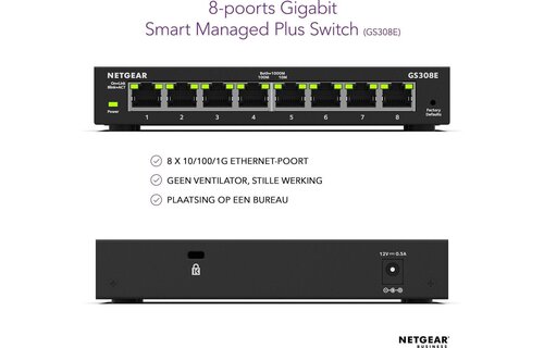 Netgear GS308E-100PES - Netwerk switch
