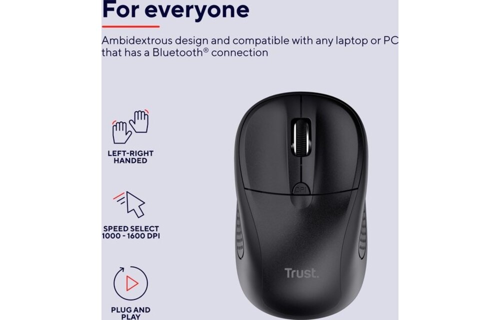 Trust Primo Bluetooth Zwart - Muis
