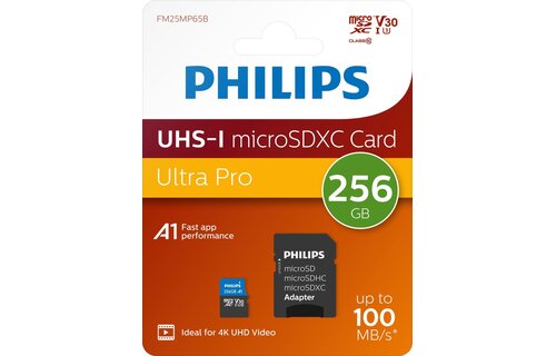 Philips MicroSDXC UHS-I U3 Kaart 256GB - Micro SD kaart
