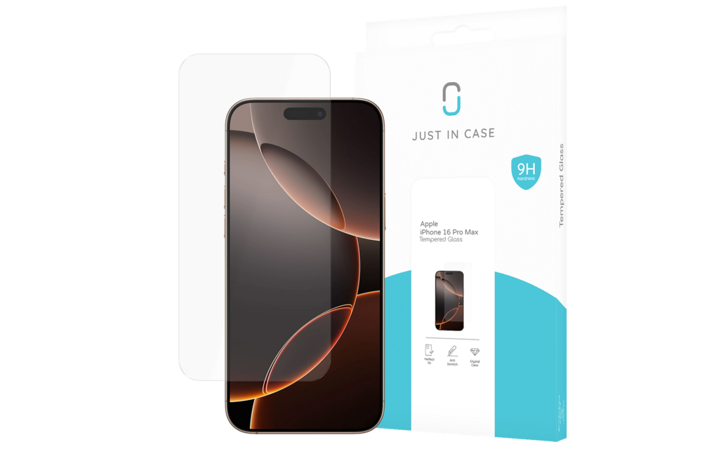 Just in Case Apple iPhone 16 Pro Max Tempered Glass - Screenprotector