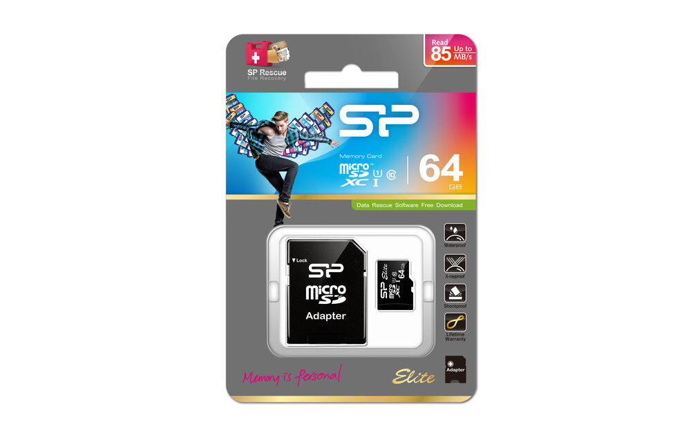 Silicon Power Elite 64GB Micro SDHC geheugenkaart - Micro SD kaart