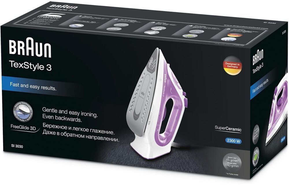 Braun TexStyle 3 SI 3030 PU - Stoomstrijkijzer