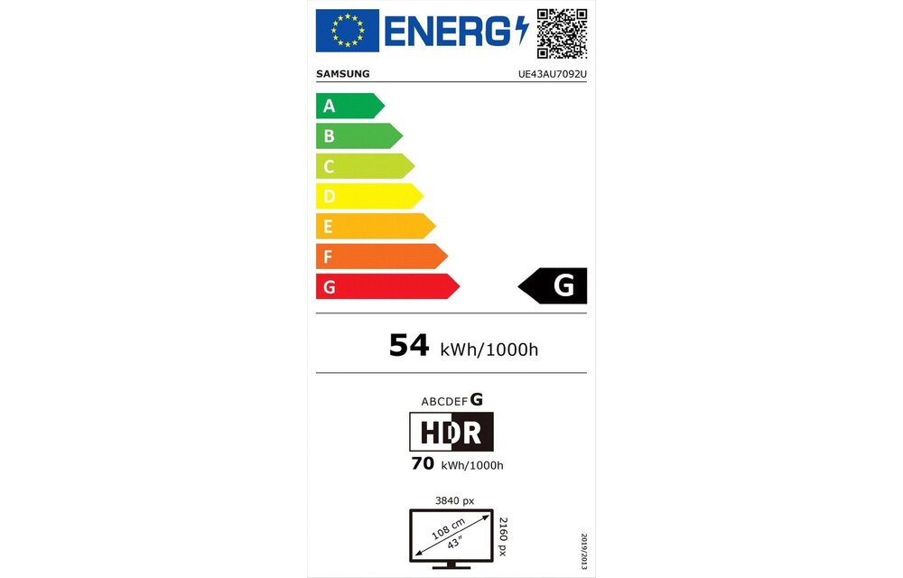 Samsung Crystal UHD 4K 43AU7092 (2021) - LED TV
