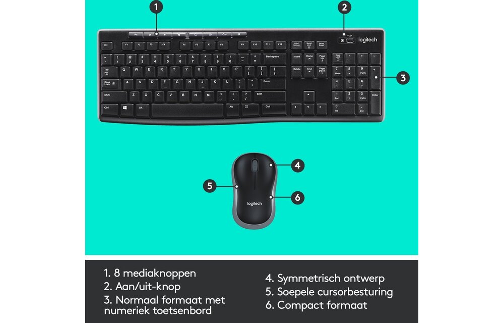 Logitech MK270 (BM) - Toetsenbord + muis set