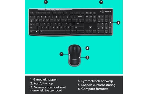 Logitech MK270 (BM) - Toetsenbord + muis set