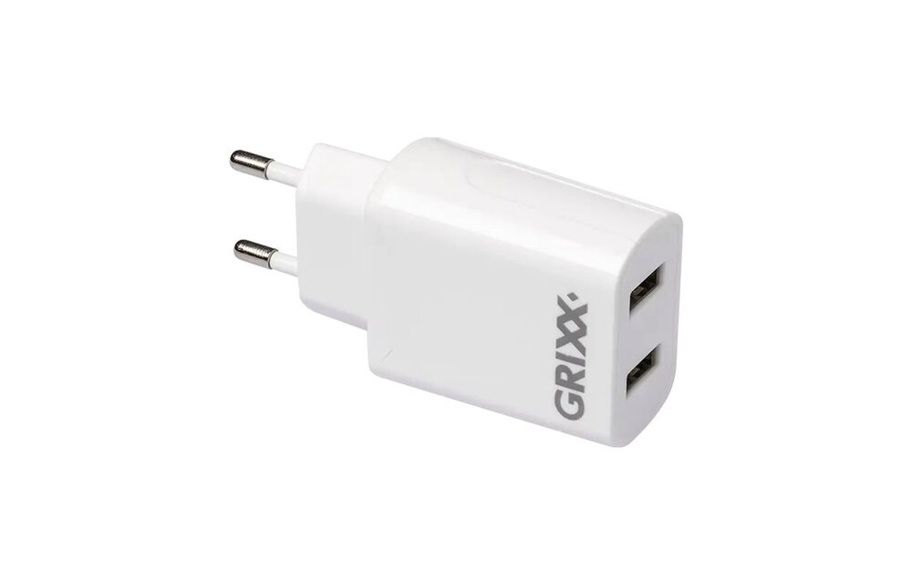 Grixx Power Adapter 220V dubbele USB-oplader