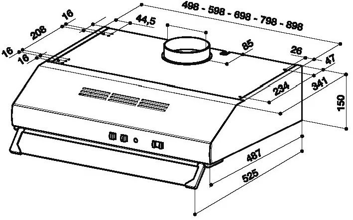 Beko CFB 6432 XG - Onderbouw afzuigkap