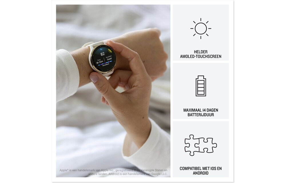 Garmin Venu 3 45mm Zilver/Wit - Smartwatch