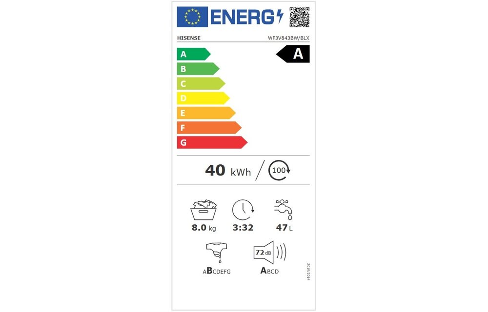 Hisense WF3V843BW/BLX - Wasmachine