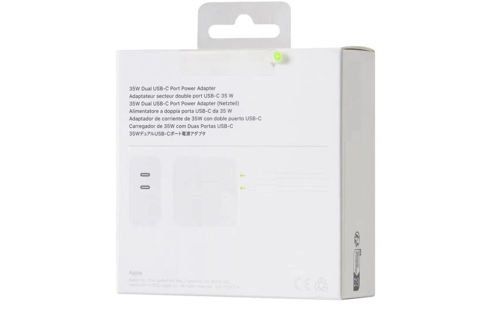 Apple 35W USB-C oplader Twee USB?C-poorten Wit