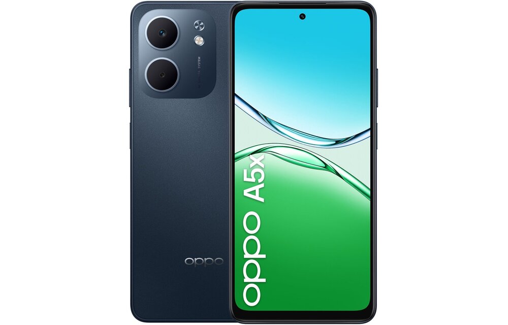 OPPO A5x 128 GB Zwart/Blauw - Mobiele telefoon