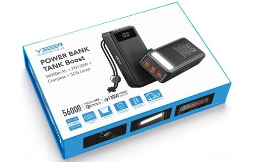 Veger Tank Boost W5001C 56.000 mAh Powerbank Zwart - Powerbank
