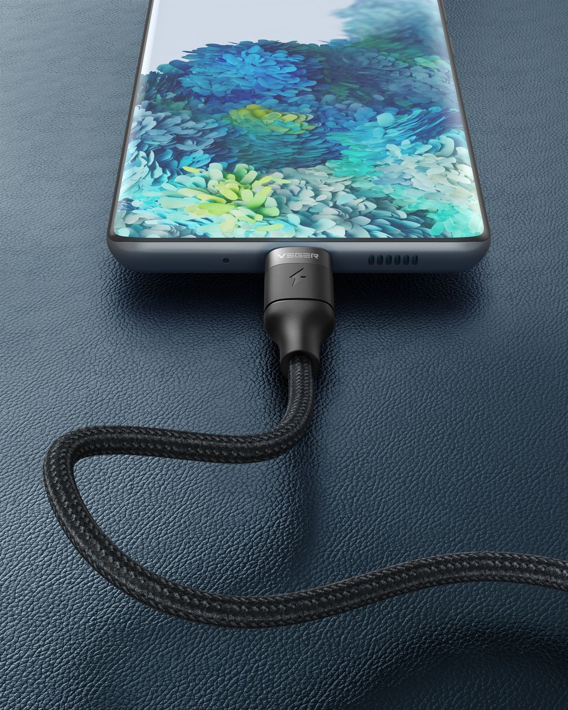 Veger CC02 USB-C naar USB-C kabel 1.5m Braided Nylon