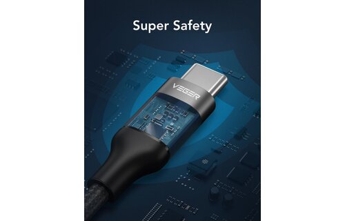 Veger CC02 USB-C naar USB-C kabel 1.5m Braided Nylon
