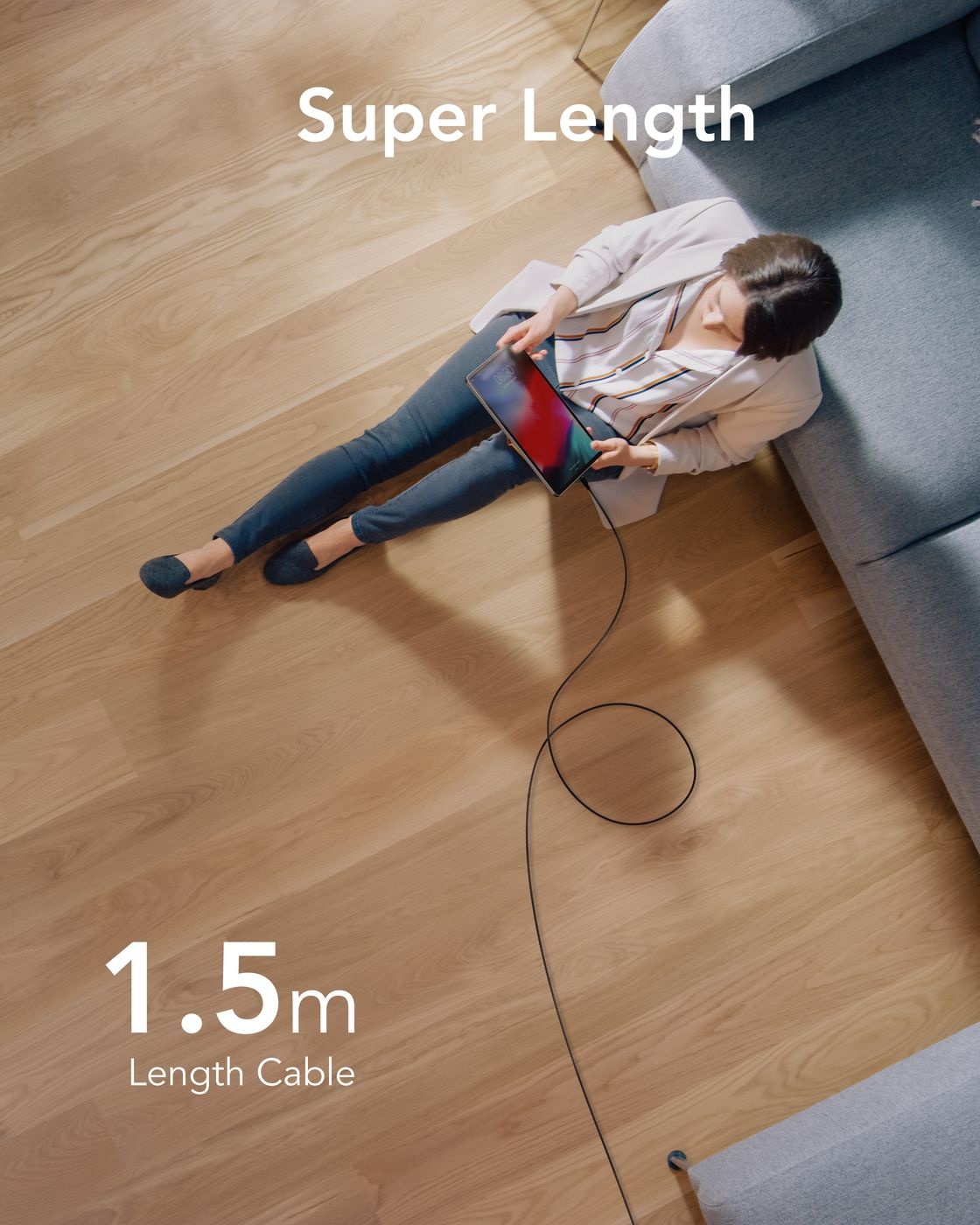 Veger CC02 USB-C naar USB-C kabel 1.5m Braided Nylon