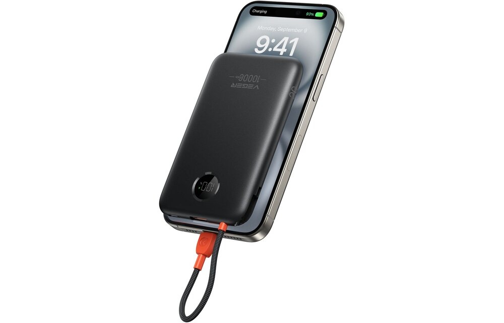 Veger K1C W1189 10.000 mAh Zwart - Powerbank