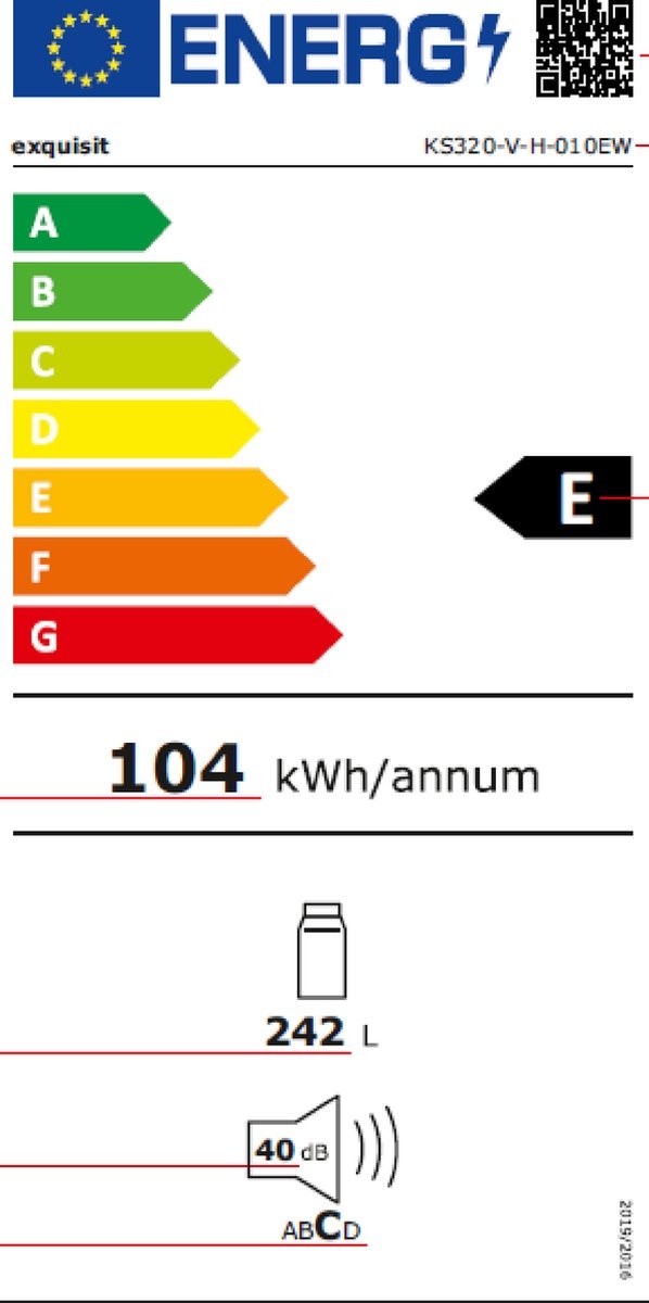Exquisit KS320-V-H-010EW - Vrijstaande koelkast