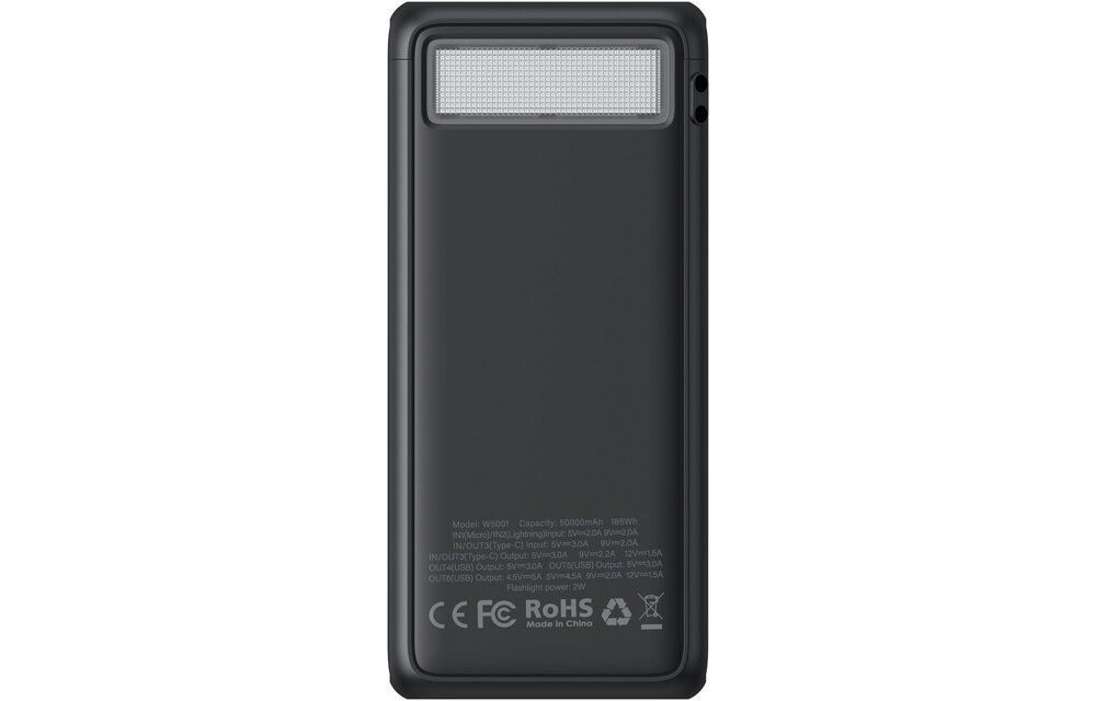 Veger Tank Lite W5001 50.000 mAh Zwart - Powerbank