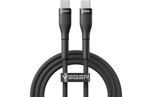 Veger CC03 USB-C naar USB-C kabel 1.5m Braided Aluminium 240 Watt