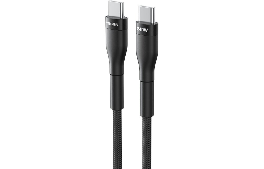 Veger CC03 USB-C naar USB-C kabel 1.5m Braided Aluminium 240 Watt