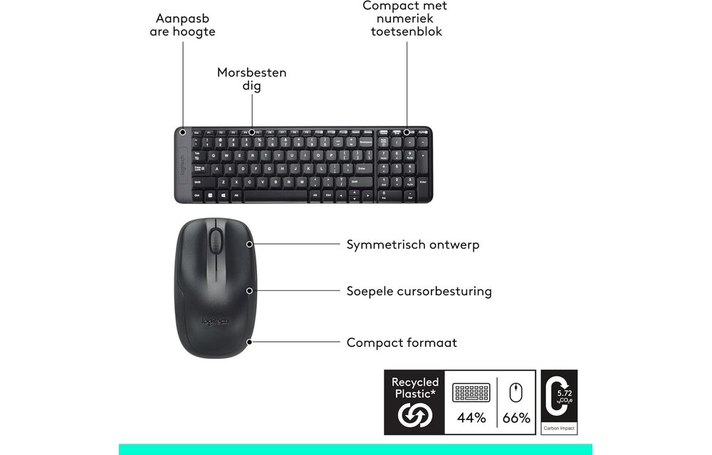 Logitech MK220 Wireless Combo - Toetsenbord + muis set