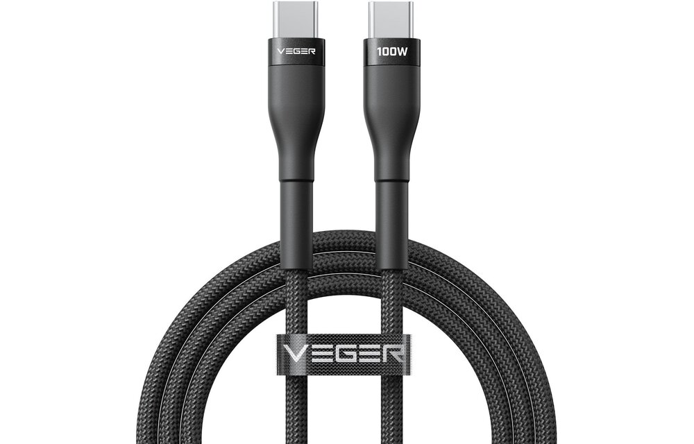 Veger CC05 USB-C naar USB-C kabel 1.5m Braided Aluminium 100Watt