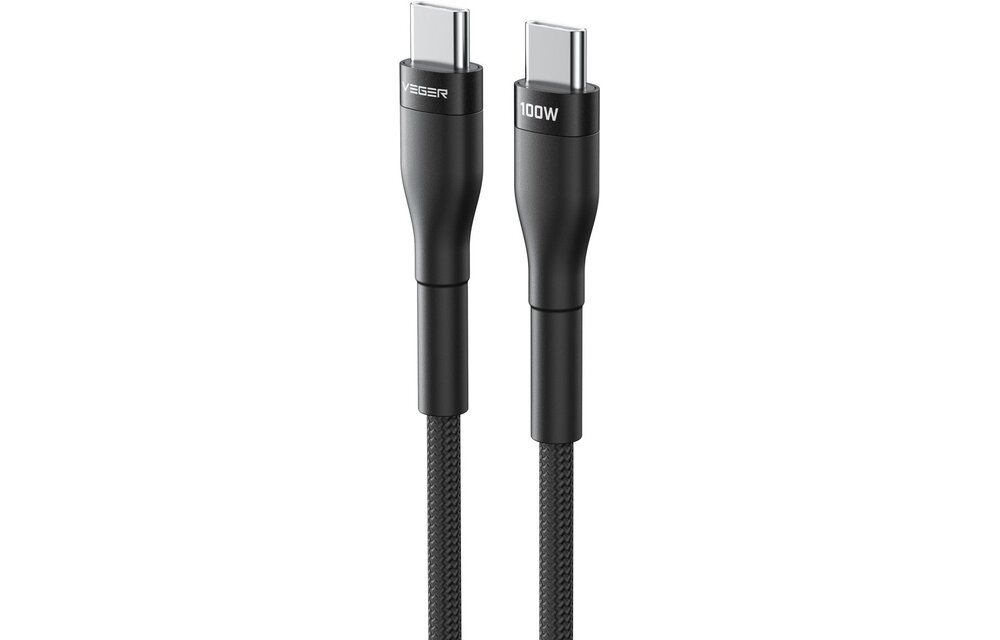 Veger CC05 USB-C naar USB-C kabel 1.5m Braided Aluminium 100Watt