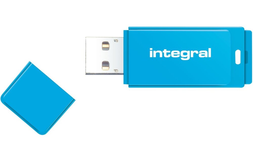 Integral Neon USB Flash Drive 2.0 64GB Blauw - USB-stick
