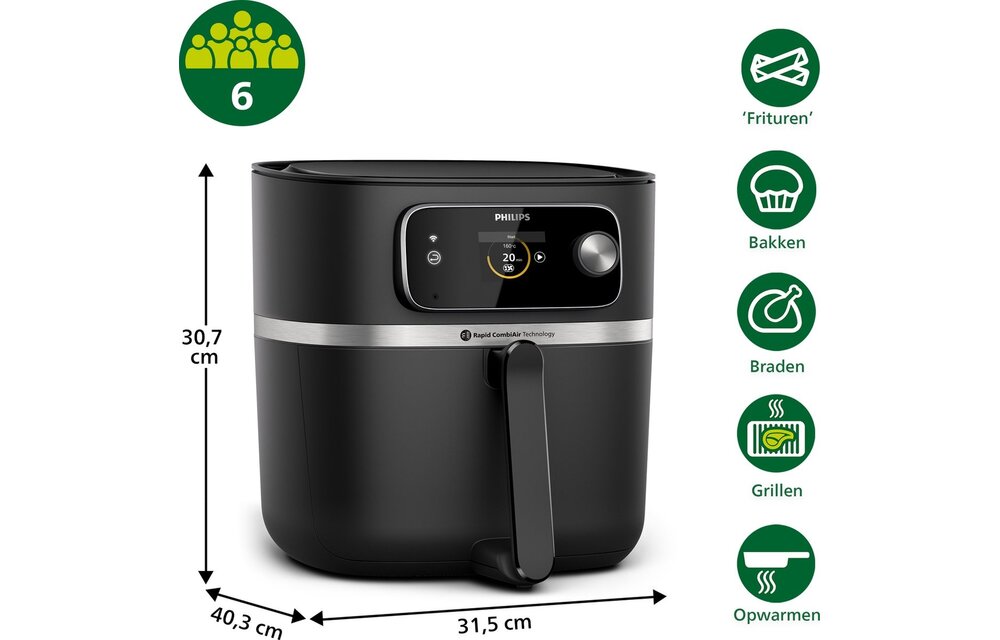 Philips Airfryer Combi XXL Connected HD9876/90 - Hetelucht friteuse