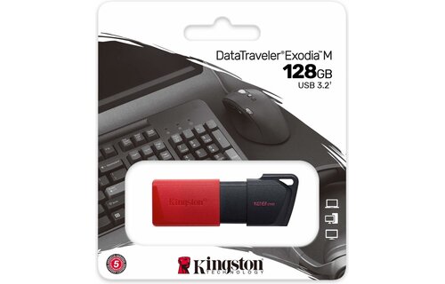 Kingston DataTraveler Exodia M USB 3.2 128GB Rood - USB-stick