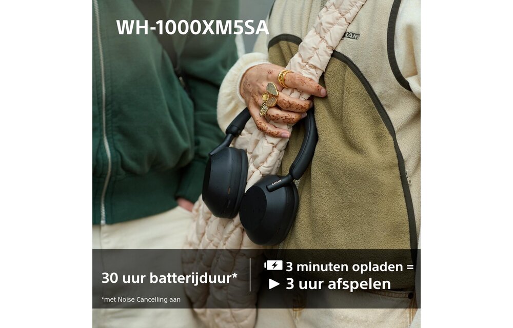 Sony WH-1000XM5SA Zwart incl. SoftCase - Draadloze koptelefoon