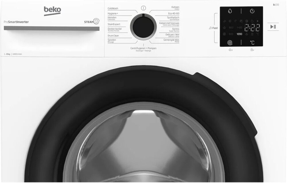 Beko BM1WFU3842W SteamCure - Wasmachine