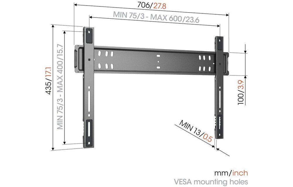 Vogel's TVM 5705 ELITE Fixed (40 - 110 inch) - TV muurbeugel