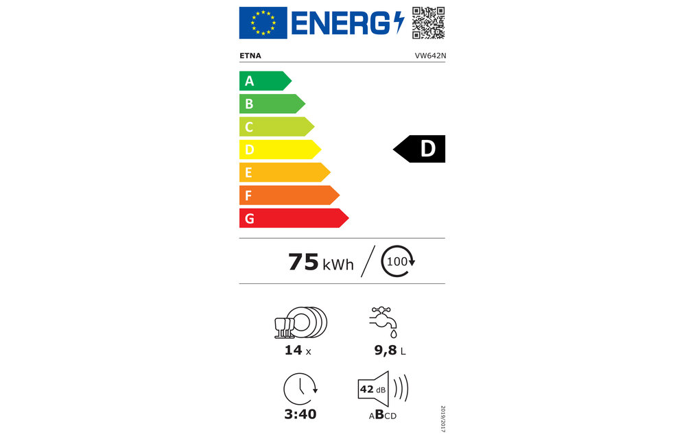 ETNA VW642N - Inbouw vaatwasser
