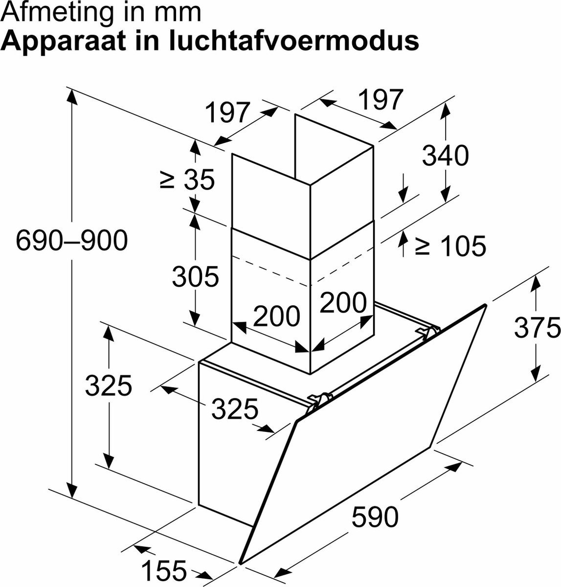 Bosch DWK65DK60 - Wandschouw afzuigkap
