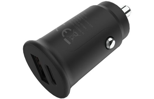 Grab 'n Go 30W USB C + USB A Autolader zwart