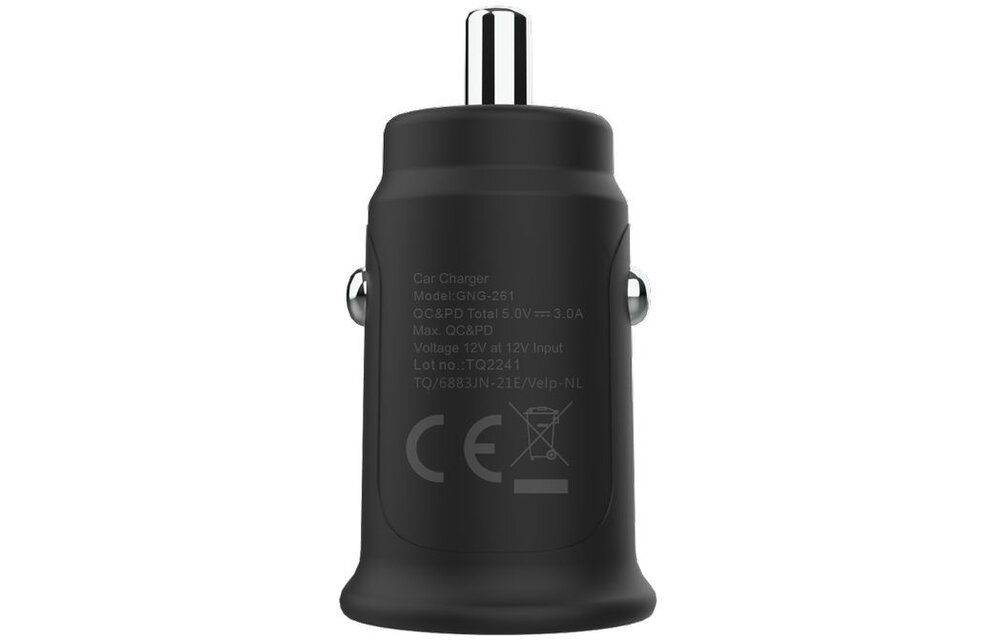 Grab 'n Go 30W USB C + USB A Autolader zwart