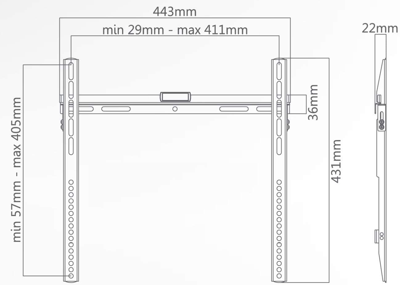 Superior Electronics SUPSTV002 32-55 Fixed Ultra Flat - TV muurbeugel