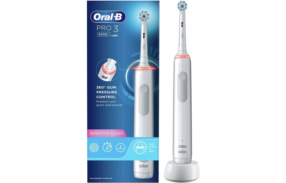 Oral-B Pro 3 3300 Sensitive Clean Wit - Elektrische tandenborstel