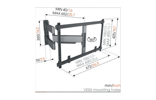 Vogel's TVM 5645 40 -77 inch zwart Draaibare tv-beugel - TV muurbeugel