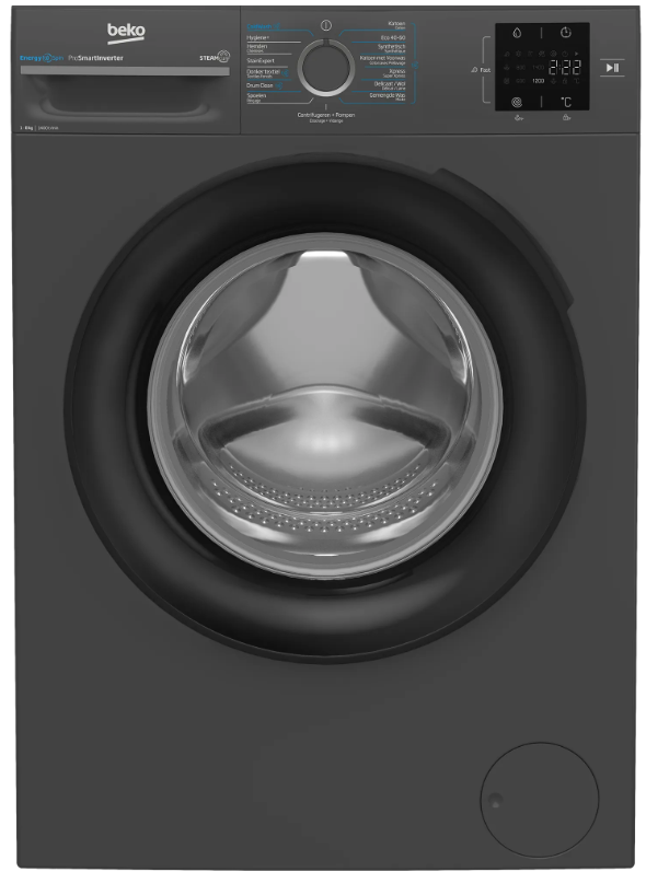Beko BM3WFT3841A EnergySpin Antraciet - Wasmachine