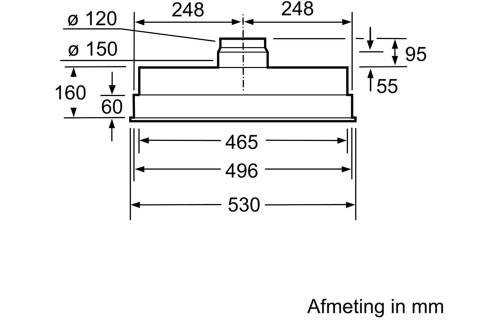 Bosch DHL555BL Serie 4 - Inbouw afzuigkap