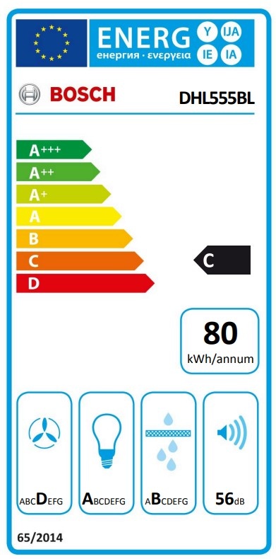 Bosch DHL555BL Serie 4 - Inbouw afzuigkap