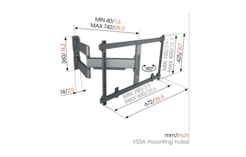 Vogel's TVM 5845 55 -100 inch zwart Draaibare tv-beugel - TV muurbeugel