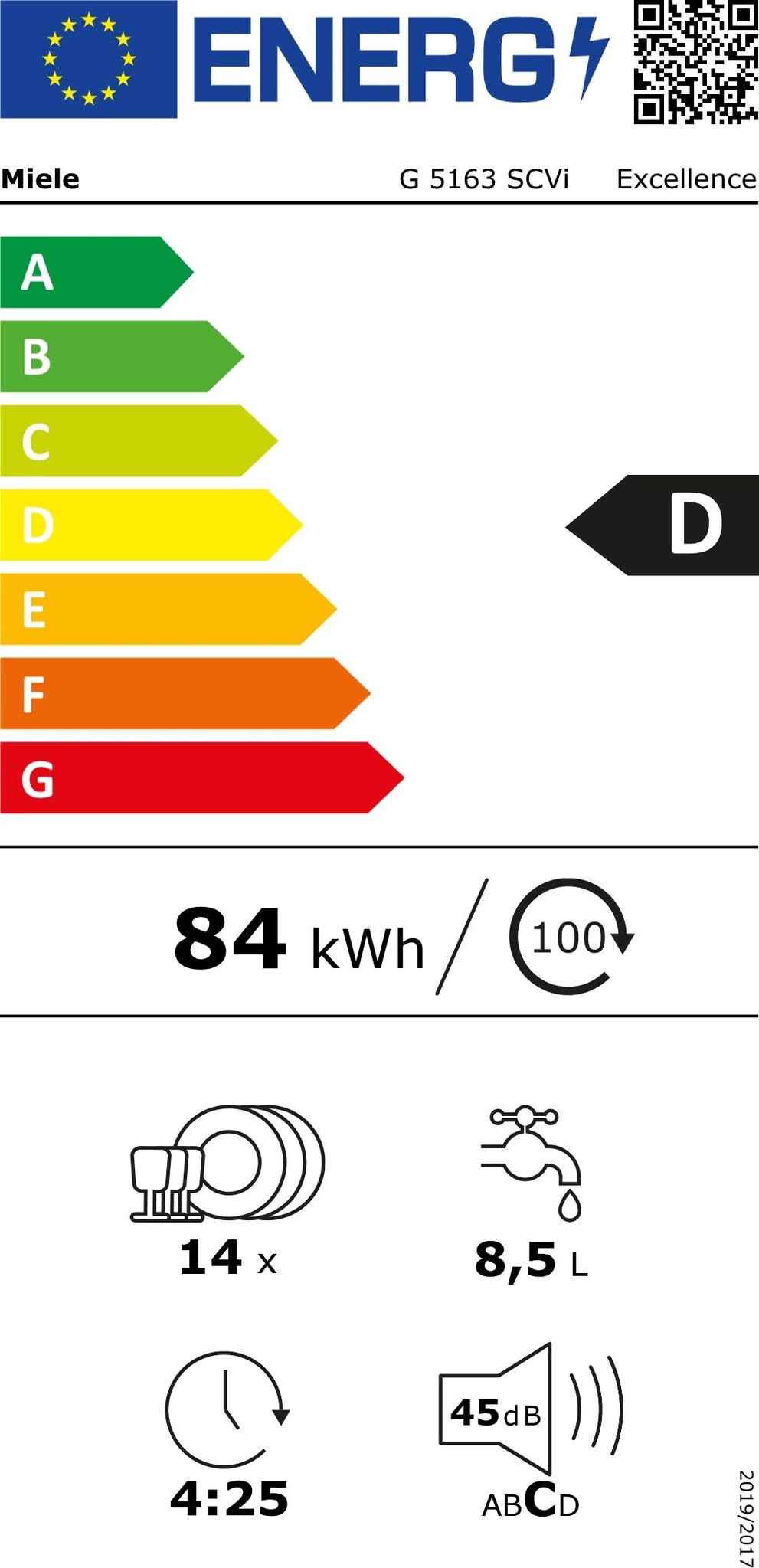 Miele G 5163 SC Vi - Inbouw vaatwasser